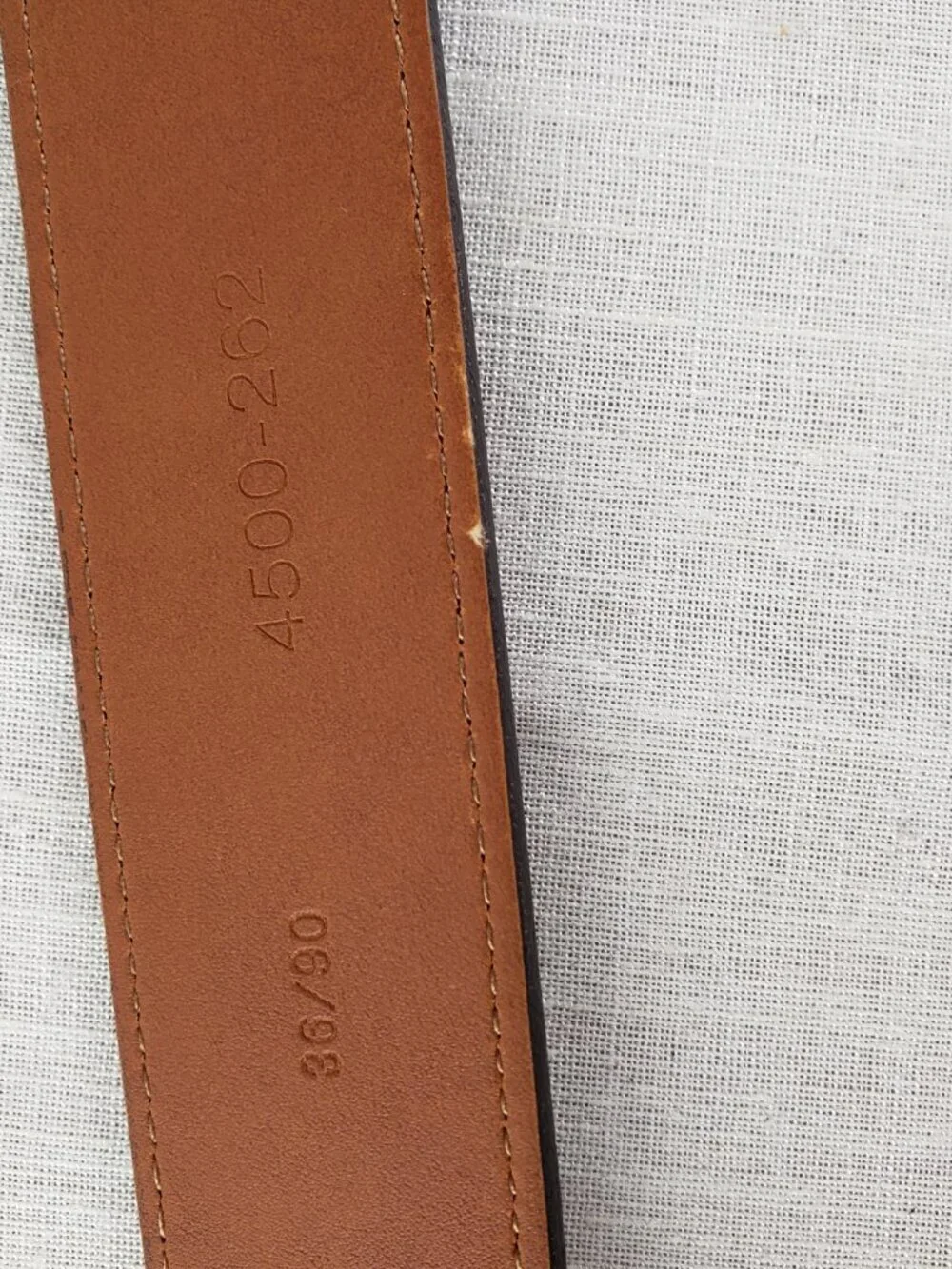 Jos A Bank Brown Leather Belt Square Leather Wrapped Buckle Mens 36
